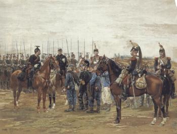 愛德華 德太耶 A French Cavalry Officer Guarding Captured Bavarian Soldiers 愛德華 德太耶 A French Cavalry Officer Guarding Captured Bavarian Soldiers